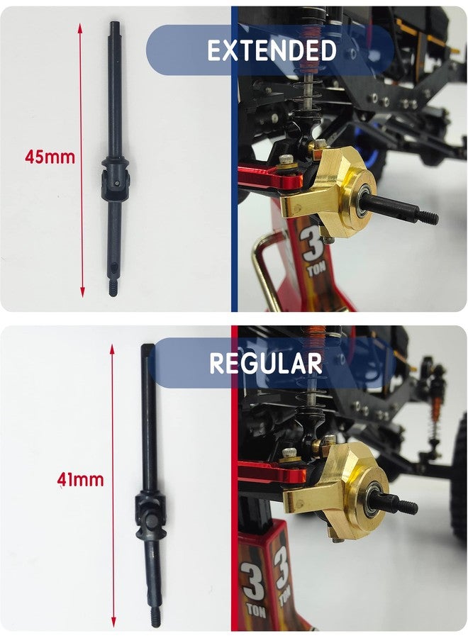 Raflot 2Pcs RC Front Axle Drive Shaft Steel Front Universal Driveshaft CVD Set for 1/24 C10/JLU/Bronco/Gladiator/Deadbolt RC Crawler Car SCX24 Upgrades Accessories (+4mm) - Image 5